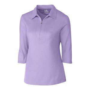 Cutter & Buck Blaine Oxford Zip Polo, Valor/White